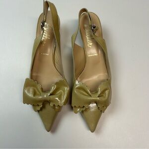 Butter Slingback Kitten Heels Size 9 Yellow/Nude
